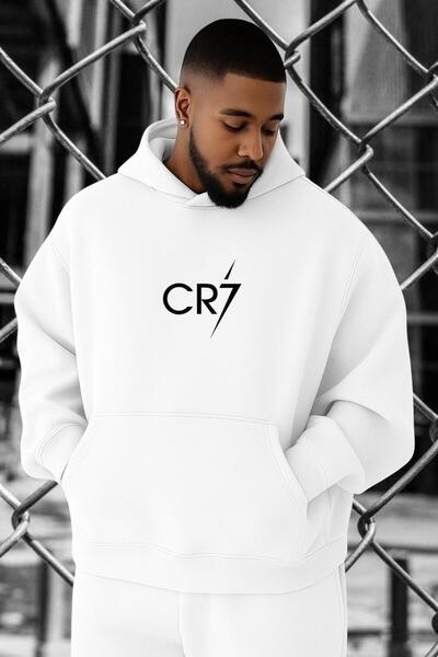 BENROMA 3 Yarn Combed Cotton Cr7 Printed Oversized Sweatshirt
