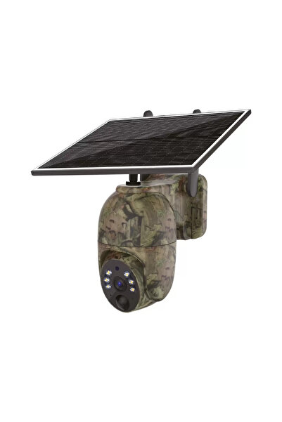 inox -229 4g Kamuflaj 3mp Mini Ptz Solar Güneş Enerjili Güvenlik Kamerası