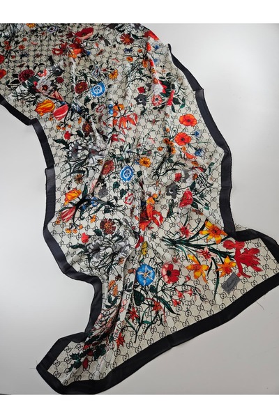 Webinay Home Flower Theme g Pattern Voile Silk Silk Scarf Hijab