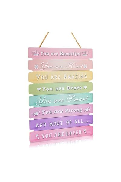 Generic PYEBE Room Decor Aesthetic for Teen Girls Rainbow Inspirational Wall Art for Kids Bedroom Decoratio