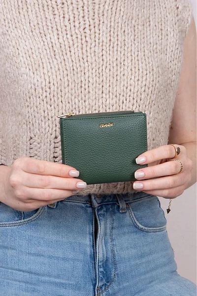 Grande Women's Genuine Leather Snap Fastener Zipper Wallet