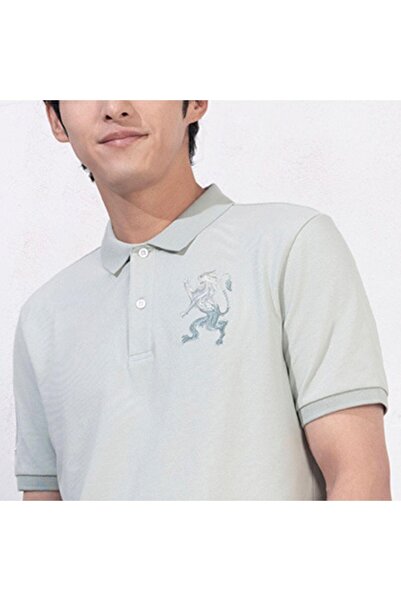Giordano Men's 3D Lion Polo: Slim Fit, Bold Embroidery, Premium Pique