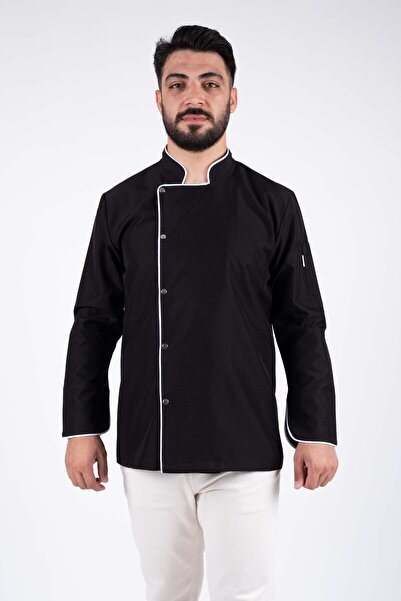 ACAR İŞ TEX Ανδρικό μαύρο μπουφάν κουζινικού σεφ & στολή