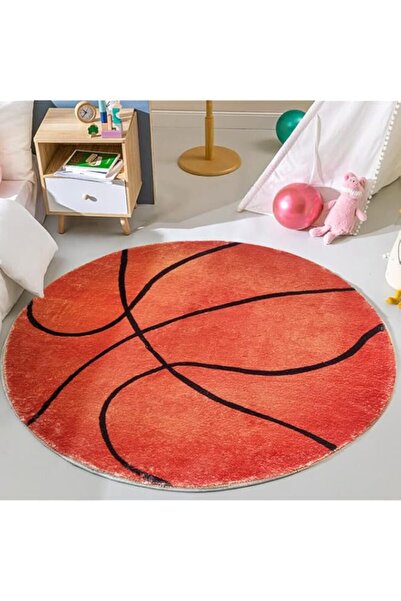 Generic LIULA Orange Baketball Kids Rug for Playroom,3.3FT Washable Colorful Area Rug for Nursery Room,Ultr