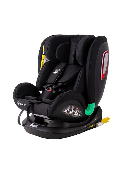 BUF BOOF Platinum Deluxe I-size Car Seat BlackJeans Isofix 360 Rotating Top Tether Sips 40-150 Cm