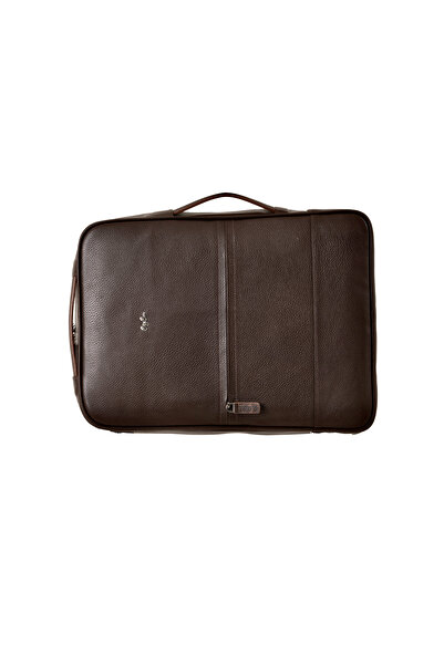 CüzCan Poizeg Brown Genuine Leather Backpack Laptop and Briefcase