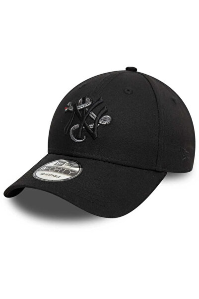 NEW ERA Μπλούζα με καπέλο Mlb icon 9Forty Neyyan Black