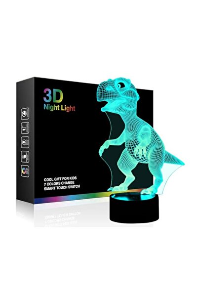 Generic مصباح ليلي ثلاثي الأبعاد للأطفال من Wiscky WKUSNL-ND009، ألعاب ديناصو...