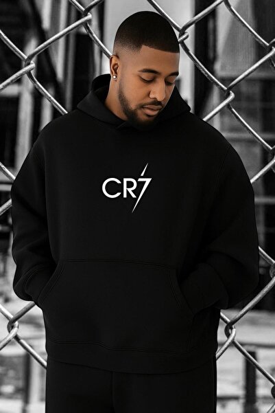 BENROMA 3 Yarn Combed Cotton Cr7 Printed Oversized Sweatshirt