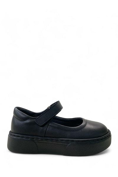 Tuğba Ortopedi 815 Orthopedic 100% Genuine Leather Lightweight Girls Preschool Black Ballerinas