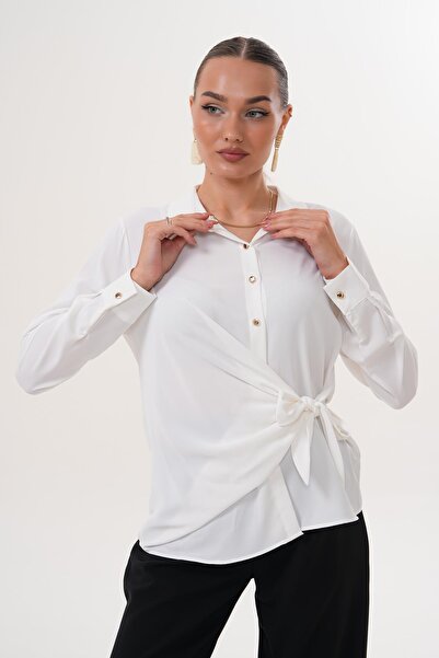 ŞİMAL Women's Front Tie Detailed Shirt 255260 -