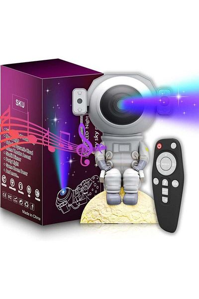 Generic SYOSI Star Projector Galaxy Night Light Bluetooth Sound Astronaut Space Projector Starry Nebula Cei