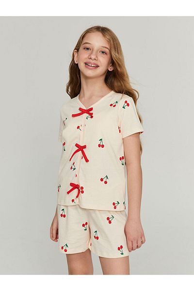 LC Waikiki New Season Girls' Shorts Pajama Set Mother Daughter Combination - S5Q326Z4