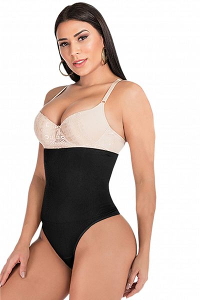 Jetitude Shapewear Thong with High Waist, Black