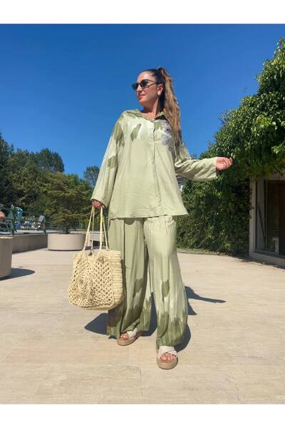 BRGCLOTHING Casual Pants Blouse Double Set