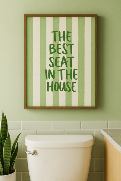 Funzee Humorous Bathroom Wall Poster I the Best Seat in the House - Unframed Poster