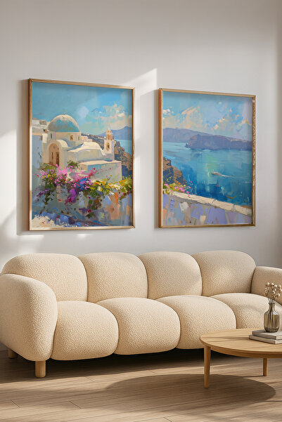 STARYUNA Set de pictură dublă cu efect de pictură în ulei cu cadru din lemn, ...