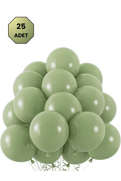 Bunloon Küf Yeşili Pastel Balon – 25’li Şık Dekorasyon Seti