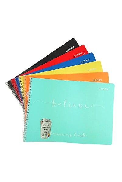 ÇINAR DEFTER Resim Defteri Spiralli Plastik Kapak 25 Yp 24 Cm x 34 Cm