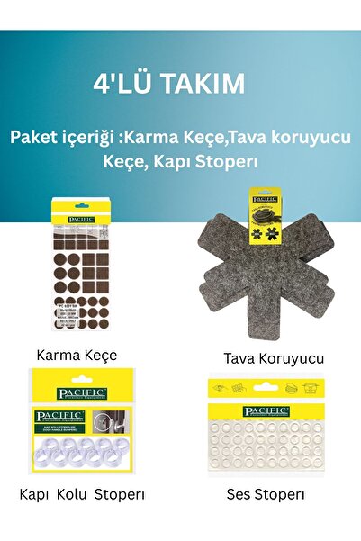 HAMADEX Yapişkanlı Keçe + Tava Koruyucu Keçe + Silikon Ses Stoperi + Kapı Sto...