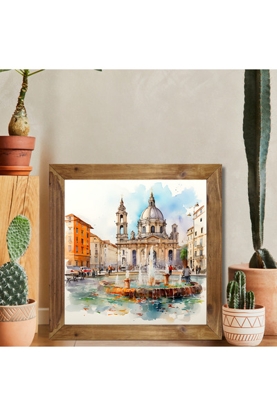 woodhomeworks cadru din lemn real dintr-o bucată decor pictură pătrată