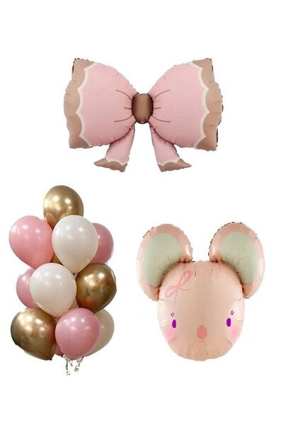 DÜVENCİ TİCARET Folie retro cu fundă, cu cap de șoarece, drăguță