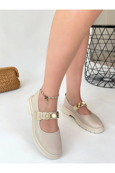STILVANA Okira beige skin oxford shoes