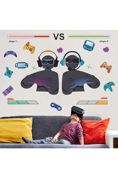 Generic bpa Game Room Decor Gamer Wall Decals Boys Room Decor Eat Sleep Game Wall Decal Wall Stickers for B