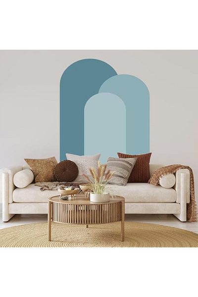 Generic Large Arch Rainbow Wall Decal Stickers, Boho Wall Decals Peel and Stick Girls Room Arch Wall Decor