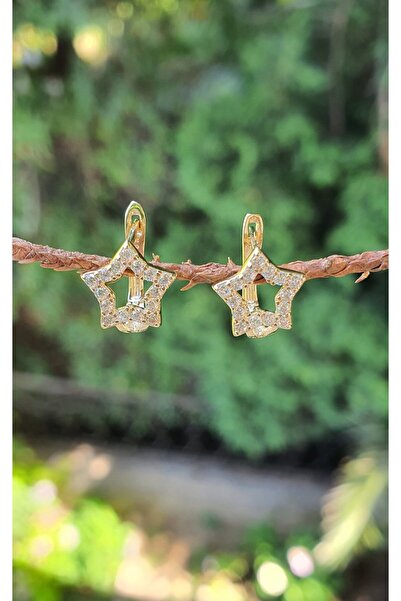 Goldlife jewellery KIZ BEBEK ÇOCUK TAŞLI YILDIZ 14 AYAR ALTIN KÜPE