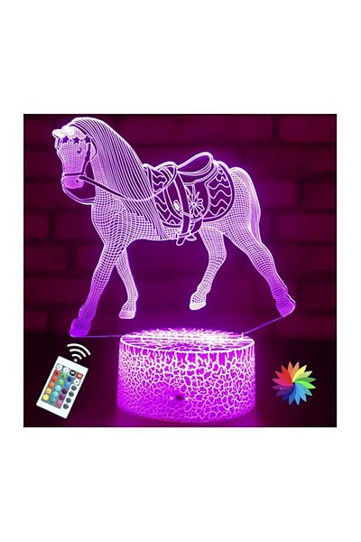 Generic Soekidy Horse Gifts for Girls,Horse Lamp Night Light for Kids Room 16 Colors Changing with Remote,S