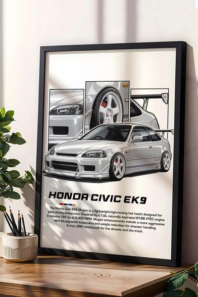 Saturn Επιτραπέζιο με πλαίσιο Civic Ek9 - Αφίσα αυτοκινήτου Honda