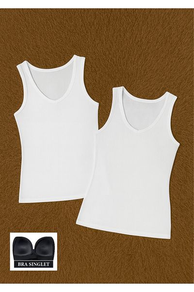 QKK Women's Camisole Modal Cotton Lycra Bralet Covered 2-Piece Bra Undershirt Q6K6K5T3Ka