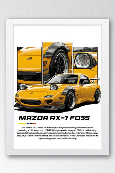 Saturn Mazda RX-7 FD3S Tablou cu cadru - Poster pentru mașină Mazda