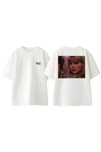 THEWERT Scarface 1 Tasarım Sırt Baskılı Pamuk Beyaz Oversize T-shirt