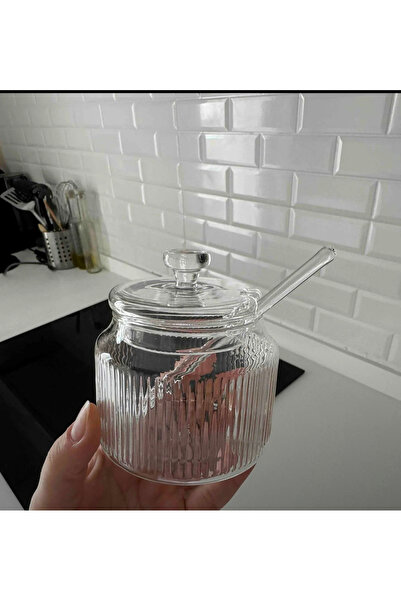 İPEKYOLU PAZRLAMA Cam Kaşıklı Şekerlik/Reçellik