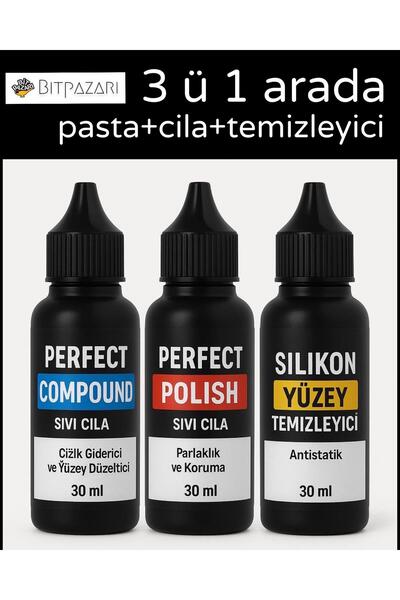 Flea Market Perfect 3’lü Oto Bakım Seti – 30 ml x 3 ( Sıvı Pasta + Sıvı Cila ...