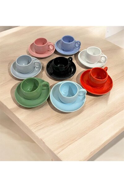 shop 2'li Kahve Fincanı Seti (8 Renk Çeşit)
