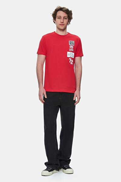 Eckō Unltd. Tomlinson Red Crew Neck Printed Standard Fit Men's Tshirt