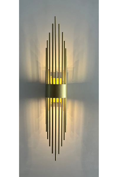 gaziantepavize Mercan Gold Metal Pilli Aplik Günışığı Ledli Modern Duvar Apli...