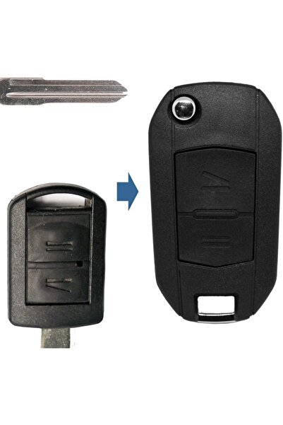 TECHSTAR Carcasă cheie telecomandă HU46 cu 2 butoane, compatibilă cu Opel – Corsa C, Meriva A, Tigra B, Combo