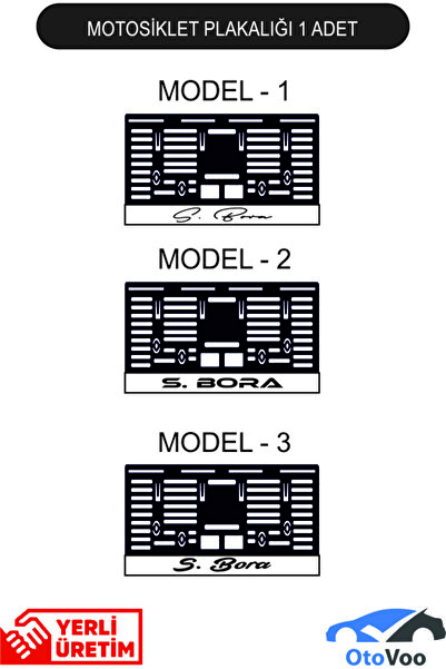 otovoo Motosiklet Beyaz Pleksi Kişiye Özel İsimli Plakalık Motor uyumlu