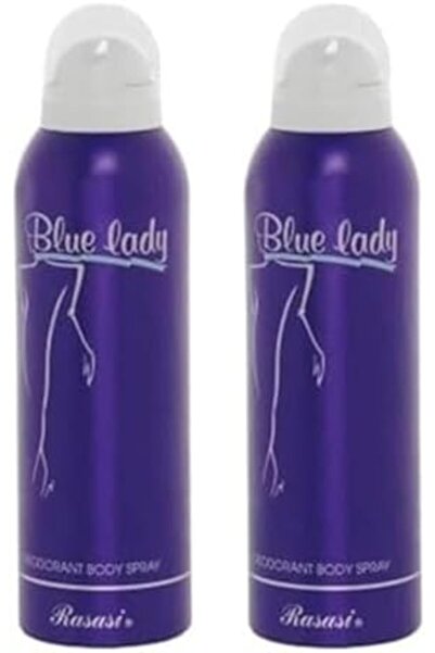 Rasasi Blue Lady Body Deodorant Spray, 200ml x 2 (Pack of 2)
