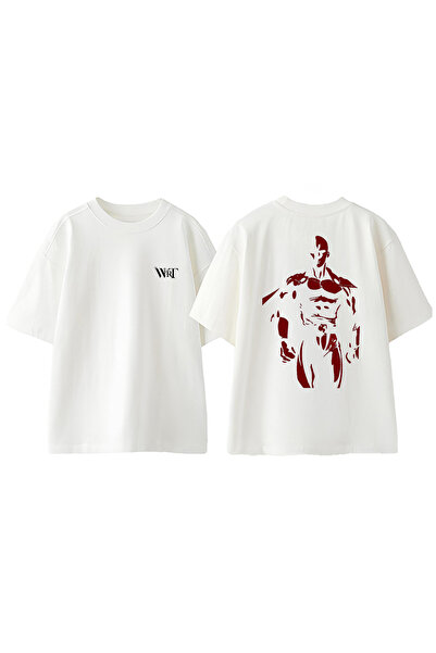 THEWERT Μπλουζάκι One Punch Man 7 Design με στάμπα από βαμβακερό λευκό oversize