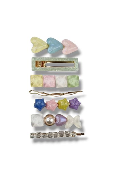 Osha Aksesuar Colorful Seven Candy Clamp Buckle Set