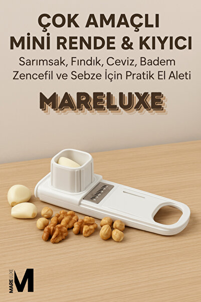 Mareluxe Çok Amaçlı Mini Rende & Kıyıcı – Sarımsak, Fındık, Ceviz, Zencefil v...