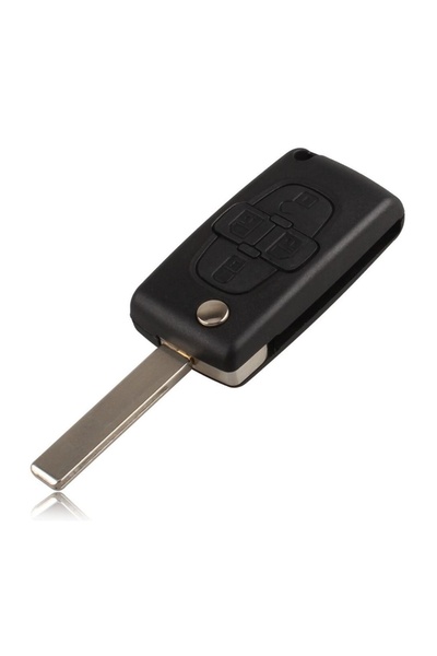 TECHSTAR Carcasă cheie cu 4 butoane pentru Peugeot 1007 – model cu clapă compatibil cu BRE2247