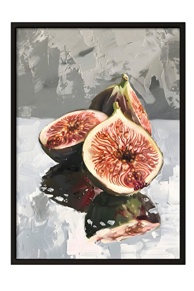 Zestia Tablou cu ramă neagră, fotografie cu fructe de smochin, poster decorat...