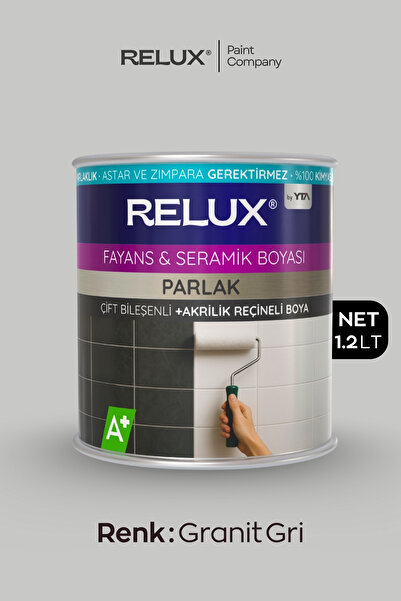 Relux Paint Fayans Boyası – Astarsız ve Vernik Gerektirmez, Parlak, Kimyasal Dayanıklı, Mermer, Ahşap, Metal