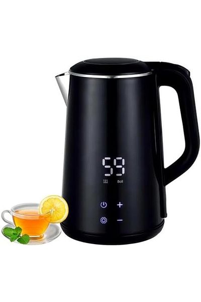Generic Smart Electric Kettle Stainless Steel 1.6L 1500W Fast Boiling with LED Touch Screen, Adjustable Temp